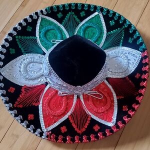 Salazar Yepez Colorful Embroidered Sombrero velvet and sequins